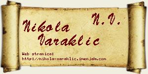 Nikola Varaklić vizit kartica